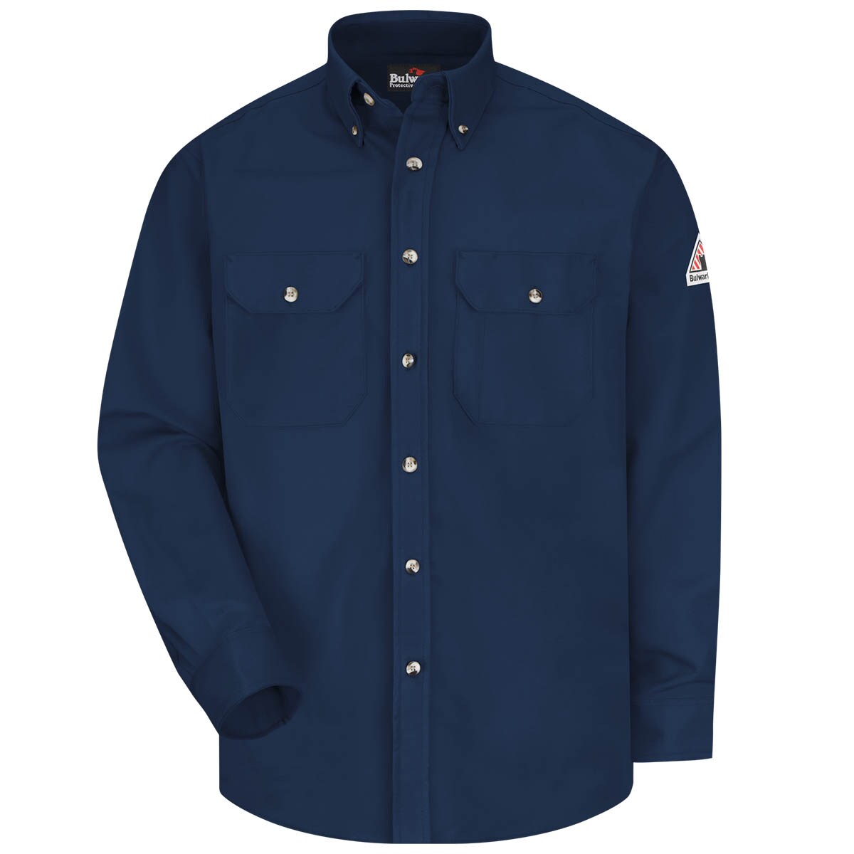 Bulwark FR Button Front Work Shirt Excel-FR ComforTouch Blend in Navy